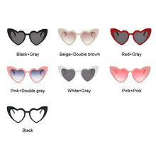 Load image into Gallery viewer, Love Heart Sunglasses Women Cute Sexy Retro Cat Eye Vintage Mirror Sun Glasses Female Black Oculos De Sol