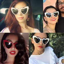 Load image into Gallery viewer, Love Heart Sunglasses Women Cute Sexy Retro Cat Eye Vintage Mirror Sun Glasses Female Black Oculos De Sol