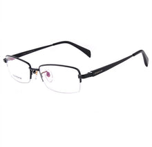 Load image into Gallery viewer, Men Titanium Eyeglasses Frames Men Brand Titanium Eyeglasses Gold spring hinge big face  half  frame 8263