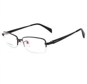 Men Titanium Eyeglasses Frames Men Brand Titanium Eyeglasses Gold spring hinge big face  half  frame 8263