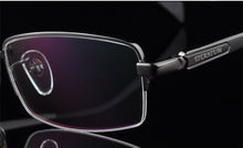 Load image into Gallery viewer, Men Titanium Eyeglasses Frames Men Brand Titanium Eyeglasses Gold spring hinge big face  half  frame 8263