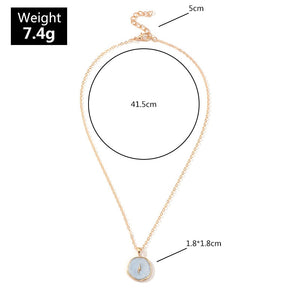 New Fashion Necklace Alloy Drop Oil Love Heart Moon Lightning Necklaces Elegant Cute Round Party Gift Jewelry For Women