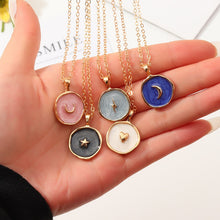 Carica l&#39;immagine nel visualizzatore di Gallery, New Fashion Necklace Alloy Drop Oil Love Heart Moon Lightning Necklaces Elegant Cute Round Party Gift Jewelry For Women