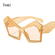 Load image into Gallery viewer, New Oversized Irregular Cat Eye Sunglasses For Women Men Retro Gradient Shades UV400 Ladies Trending Champagne Sun Glass