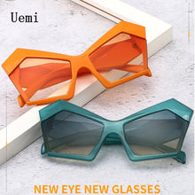 Load image into Gallery viewer, New Oversized Irregular Cat Eye Sunglasses For Women Men Retro Gradient Shades UV400 Ladies Trending Champagne Sun Glass
