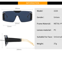 Load image into Gallery viewer, Oversized Square Sunglasses For Women Men Rimless One Piece Ocean Driving Sun Glasses  Eyewear UV400