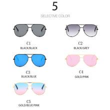 Load image into Gallery viewer, Pilot Sun Glasses Vintage Men Women Metal Frame Driving Sunglasses UV400 Round Pink Bule Gradient Mirror Goggle