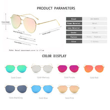 Load image into Gallery viewer, Pilot Sunglasses Metal Frame Women Men Stylish Brand Designer Sun Glasses Flat Lens Mirror Aviation Eyewear UV400