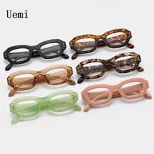 Carica l'immagine nel visualizzatore di Gallery, Polygon Square Anti Blue Light Glasses For Women Men Retro Clear Reding Computer Eyeglasses Rivets Decor Trending