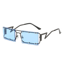 Load image into Gallery viewer, Rectangle Metal Sunglasses Frameless Rivet Square Small Sun Glasses Lightning Leg Lunette