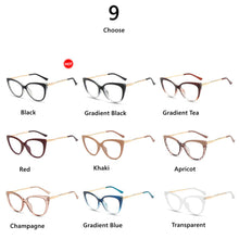 Carica l'immagine nel visualizzatore di Gallery, Retro Anti Blue Light Cat Eye Glasses For Women Vintage Ladies Clear Computer Reding Eyeglasses Trending  M