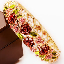 Carica l'immagine nel visualizzatore di Gallery, Nuovo design retrò di moda stile rosa braccialetto di cristallo fascino donne gioielli di fidanzamento matrimonio accessorio regalo squisito 
