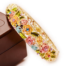 Carica l'immagine nel visualizzatore di Gallery, Nuovo design retrò di moda stile rosa braccialetto di cristallo fascino donne gioielli di fidanzamento matrimonio accessorio regalo squisito 