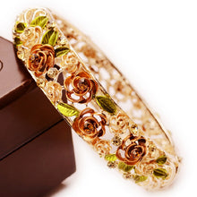 Carica l'immagine nel visualizzatore di Gallery, Nuovo design retrò di moda stile rosa braccialetto di cristallo fascino donne gioielli di fidanzamento matrimonio accessorio regalo squisito 