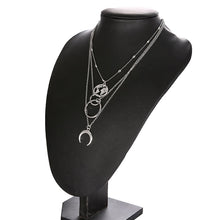 Load image into Gallery viewer, New Fashion Retro Moon World Map Circle Pendant Multilayer Gold Colodr Necklace Party Charm Jewelry Accessories For Women