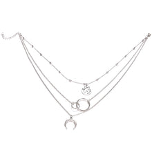 Load image into Gallery viewer, New Fashion Retro Moon World Map Circle Pendant Multilayer Gold Colodr Necklace Party Charm Jewelry Accessories For Women