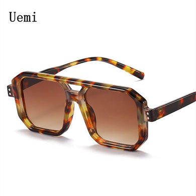 New Retro Square Sunglasses For Men Women  Designer Double Bridges Clear Anti-Blu-Ray Glasses Frame Tranding Shad