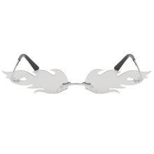 Carica l&#39;immagine nel visualizzatore di Gallery, Occhiali da sole a fiamma senza montatura Uomo Donna 2023 Occhiali da sole Cat Eye Trend senza montatura in metallo Occhiali da sole a specchio piccolo UV400 