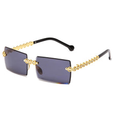 Load image into Gallery viewer, Rimless Rectangle Sunglasses  Diamond Shades Brand Design Women Small Square Metal Sun glasses UV400 Eyewear