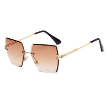 Carica l'immagine nel visualizzatore di Gallery, Occhiali da sole senza montatura di nuova moda Occhiali da sole di marca di lusso da donna Occhiali da sole quadrati in metallo UV400 Shades Eyewear Oculos Gafas de sol 