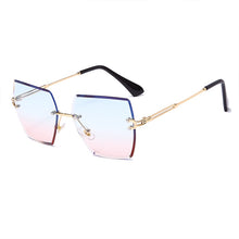 Carica l'immagine nel visualizzatore di Gallery, Occhiali da sole senza montatura di nuova moda Occhiali da sole di marca di lusso da donna Occhiali da sole quadrati in metallo UV400 Shades Eyewear Oculos Gafas de sol 