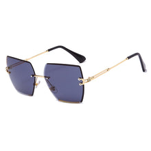 Carica l'immagine nel visualizzatore di Gallery, Occhiali da sole senza montatura di nuova moda Occhiali da sole di marca di lusso da donna Occhiali da sole quadrati in metallo UV400 Shades Eyewear Oculos Gafas de sol 
