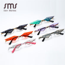 Load image into Gallery viewer, Rimless Sunglasses Women 2023 Luxulry Brand Cat Eye Frameless Alloy Eyeglasses For Female UV400 Shades Oculos De Sol