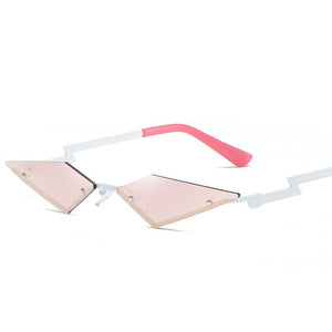 Rimless Sunglasses Women 2023 Luxulry Brand Cat Eye Frameless Alloy Eyeglasses For Female UV400 Shades Oculos De Sol