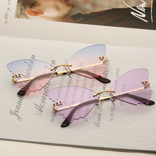 Load image into Gallery viewer, Rimless Sunglasses Women Retro Transparent Ocean Lens Glasses  Ladies Butterfly Design Sun Glasses UV400