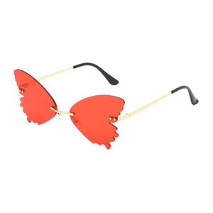 Rimless Sunglasses Women Retro Transparent Ocean Lens Glasses  Ladies Butterfly Design Sun Glasses UV400