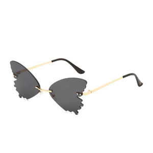 Rimless Sunglasses Women Retro Transparent Ocean Lens Glasses  Ladies Butterfly Design Sun Glasses UV400