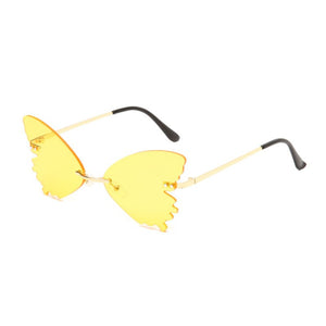 Rimless Sunglasses Women Retro Transparent Ocean Lens Glasses  Ladies Butterfly Design Sun Glasses UV400