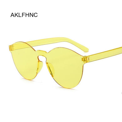 Rimless Vintage Round Mirror Sunglasses Women  Brand Original Design Yellow Sun Glasses Female Oculos