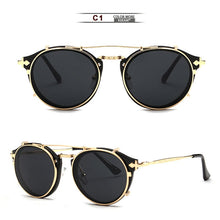 Load image into Gallery viewer, Round Sunglasses Metal Frame UV400 KDEAM Men Women&#39;s Steampunk Retro Eyewear Driving Shades Clip Glasses UV400