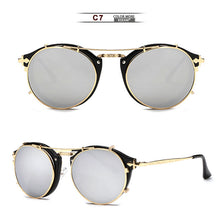 Load image into Gallery viewer, Round Sunglasses Metal Frame UV400 KDEAM Men Women&#39;s Steampunk Retro Eyewear Driving Shades Clip Glasses UV400