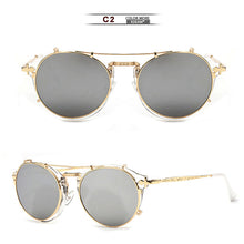 Load image into Gallery viewer, Round Sunglasses Metal Frame UV400 KDEAM Men Women&#39;s Steampunk Retro Eyewear Driving Shades Clip Glasses UV400