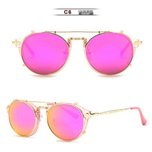 Load image into Gallery viewer, Round Sunglasses Metal Frame UV400 KDEAM Men Women&#39;s Steampunk Retro Eyewear Driving Shades Clip Glasses UV400