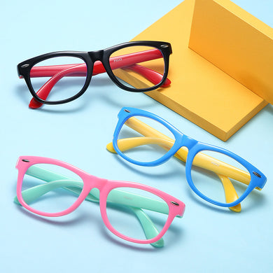 Silicone Children's Flat Lens Anti Blue Light Goggles Baby Glasses Frame Children's Glasses Frame