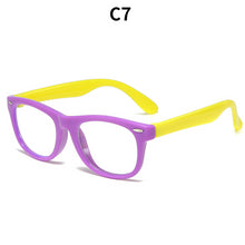 Load image into Gallery viewer, Silicone Children&#39;s Flat Lens Anti Blue Light Goggles Baby Glasses Frame Children&#39;s Glasses Frame