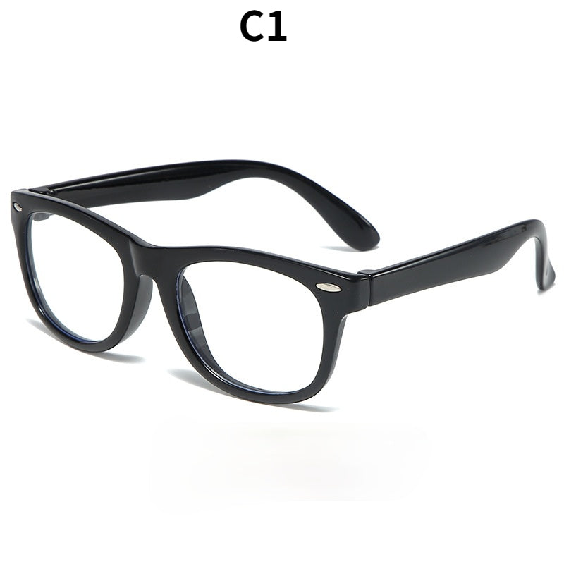 Silicone Children's Flat Lens Anti Blue Light Goggles Baby Glasses Frame Children's Glasses Frame