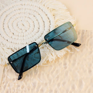 Small Rectangle Sunglasses Summer UV400 Glasses Ladies Metal Frameless Riding Retro Sunglasses Mens Sunglass