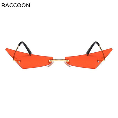 Small Triangle Female Women Anti-Reflective Sunglasses Party Metal Y2K Frame Men Rimless Sun Glasses Mirror Vintage