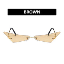 Load image into Gallery viewer, Small Triangle Female Women Anti-Reflective Sunglasses Party Metal Y2K Frame Men Rimless Sun Glasses Mirror Vintage