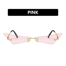 Load image into Gallery viewer, Small Triangle Female Women Anti-Reflective Sunglasses Party Metal Y2K Frame Men Rimless Sun Glasses Mirror Vintage
