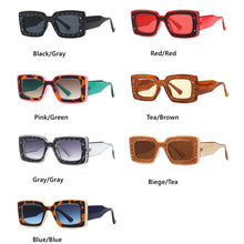 Carica l'immagine nel visualizzatore di Gallery, Square Sunglasses For Women Men Rivet Decoration  Brand Design Ins Ladies Sun Glasses UV400 Shades Eyewear