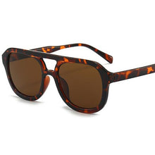 Load image into Gallery viewer, Square Sunglasses Women Men Double Bridge Frame Black Light Tea Vintage Brand Designer Sun Glasses Female 2023 Shade