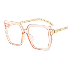 Load image into Gallery viewer, New Square Women Glasses Frame Clear Anti-Blu-Ray Spring Hinge Chain Legs Eyewear Men Optical Computer Ladies UV400