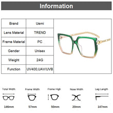 Load image into Gallery viewer, New Square Women Glasses Frame Clear Anti-Blu-Ray Spring Hinge Chain Legs Eyewear Men Optical Computer Ladies UV400