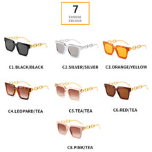 Load image into Gallery viewer, Square Women Sunglasses For Female Retro Unique Chain Legs Gradient Mirror Punk Sun Glasses Shades UV400 Ins Popular