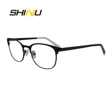 Carica l&#39;immagine nel visualizzatore di Gallery, Stainless &amp; Acetate Mixed Eyeglasses For Women And Men Plain Glasses Frame Unisex Optical Frame Quality Eyewear